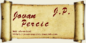 Jovan Perčić vizit kartica